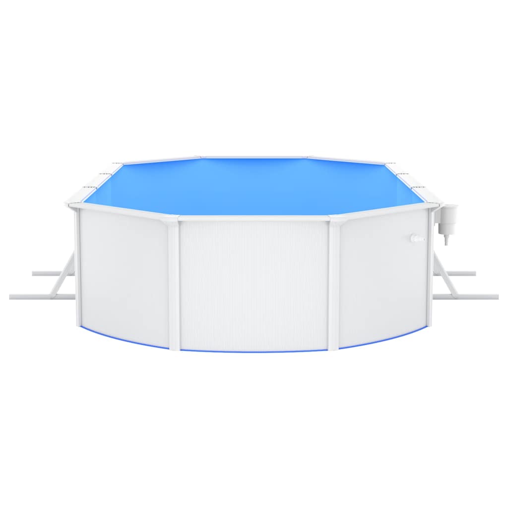 swimmingpool med stålvæg 610x360x120 oval hvid