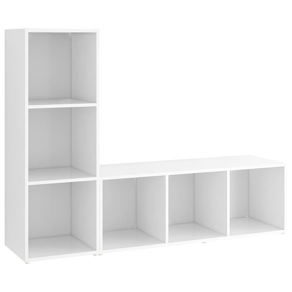 tv-skabe 2 stk. 107x35x37 cm konstrueret træ hvid