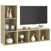 tv-skabe 2 stk. 107x35x37 cm konstrueret træ sonoma-eg