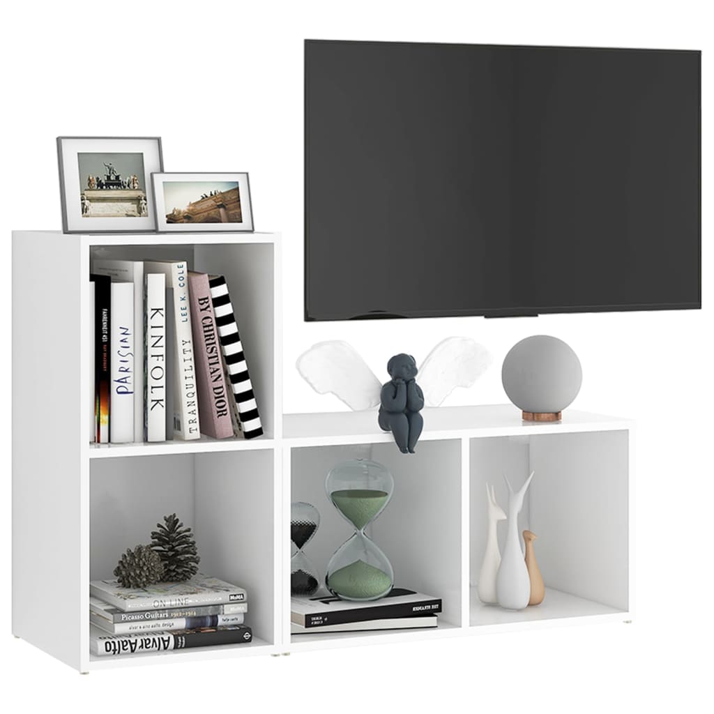 tv-skabe 2 stk. 72x35x36,5 cm konstrueret træ hvid