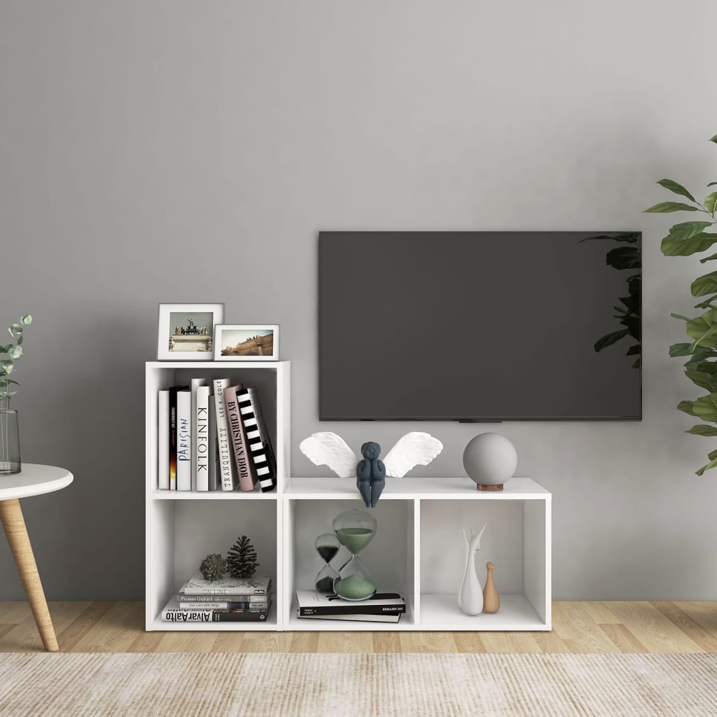 tv-skabe 2 stk. 72x35x36,5 cm konstrueret træ hvid
