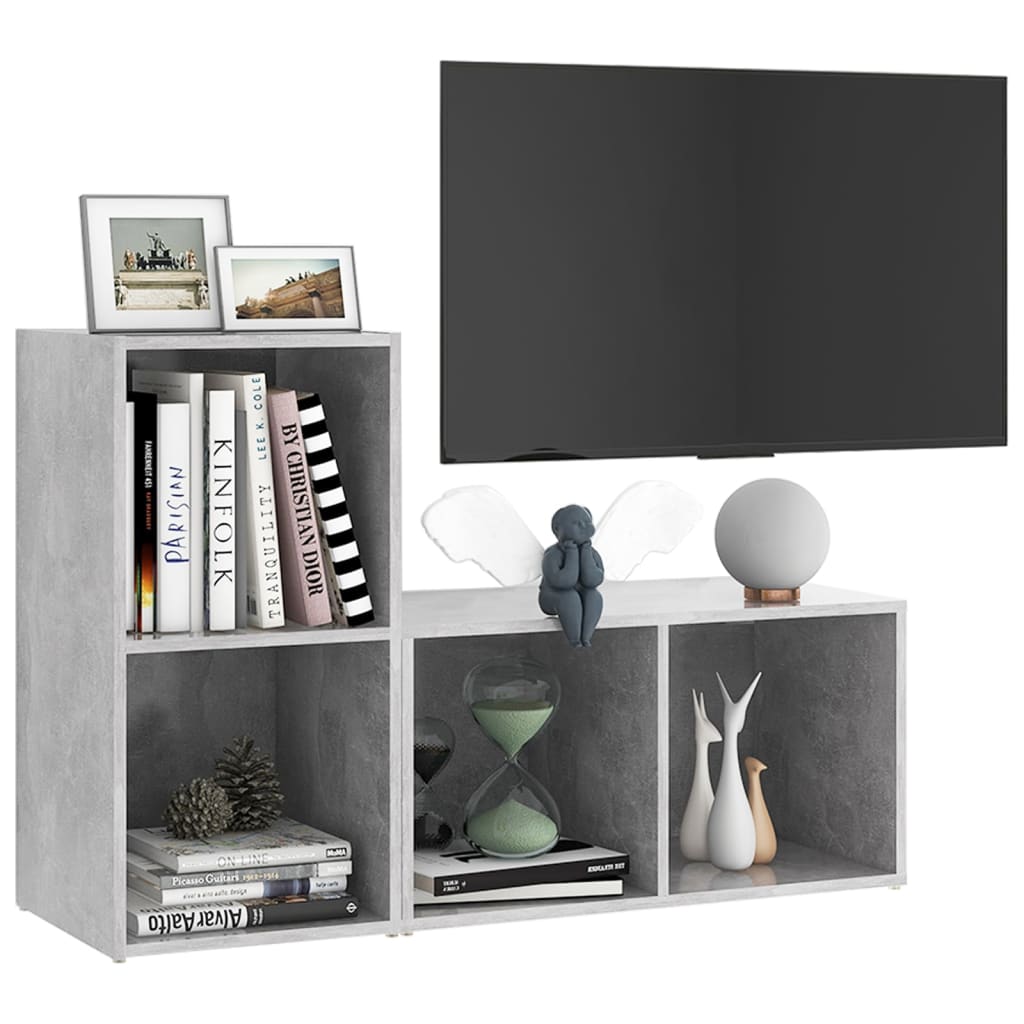 tv-skabe 2 stk. 72x35x36,5 cm konstrueret træ betongrå