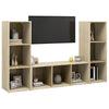 tv-skabe 3 stk. 107x35x37 cm konstrueret træ sonoma-eg