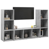 tv-skabe 3 stk. 107x35x37 cm konstrueret træ betongrå