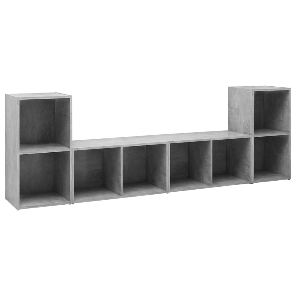 tv-skabe 4 stk. 72x35x36,5 cm konstrueret træ betongrå