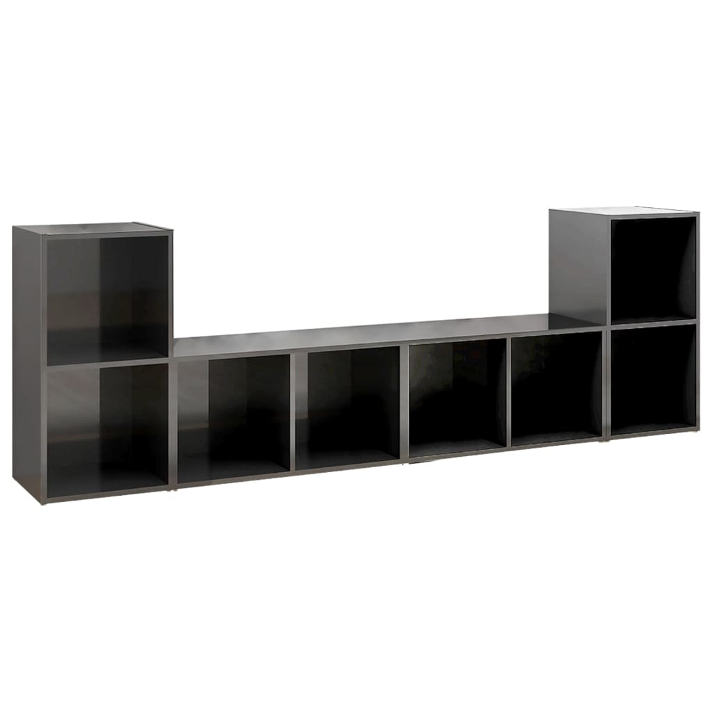 tv-skabe 4 stk. 72x35x36,5 cm konstrueret træ grå højglans