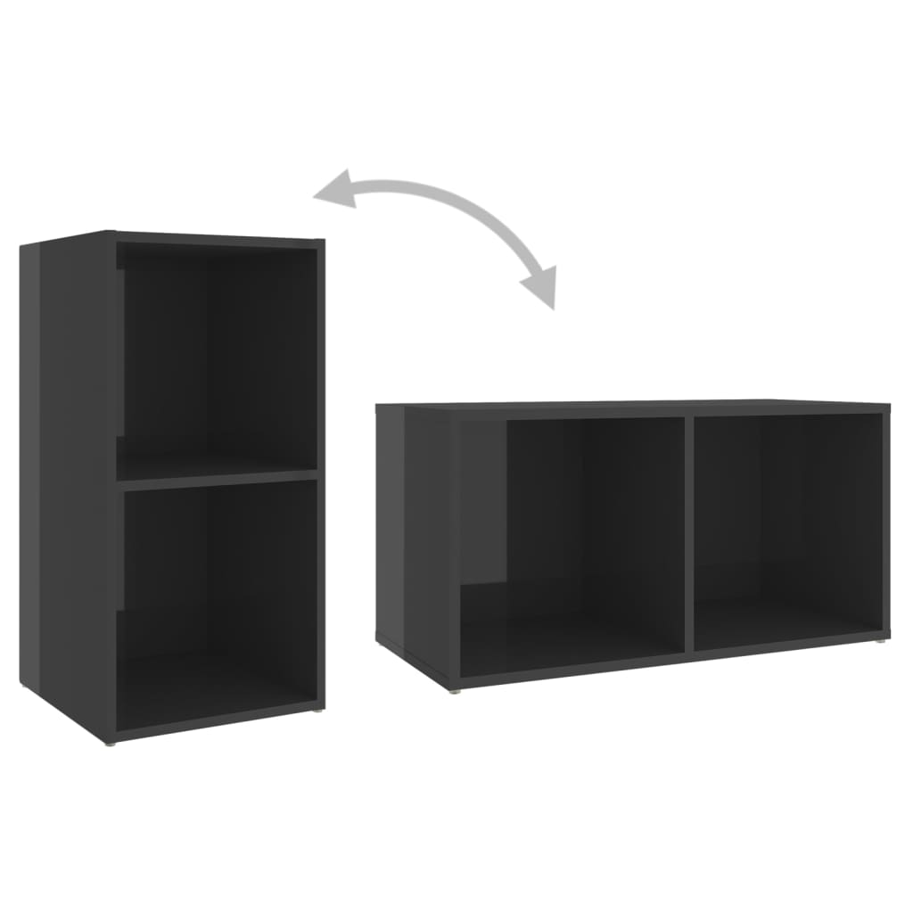 tv-skabe 4 stk. 72x35x36,5 cm konstrueret træ grå højglans