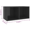 tv-skabe 4 stk. 72x35x36,5 cm konstrueret træ grå højglans