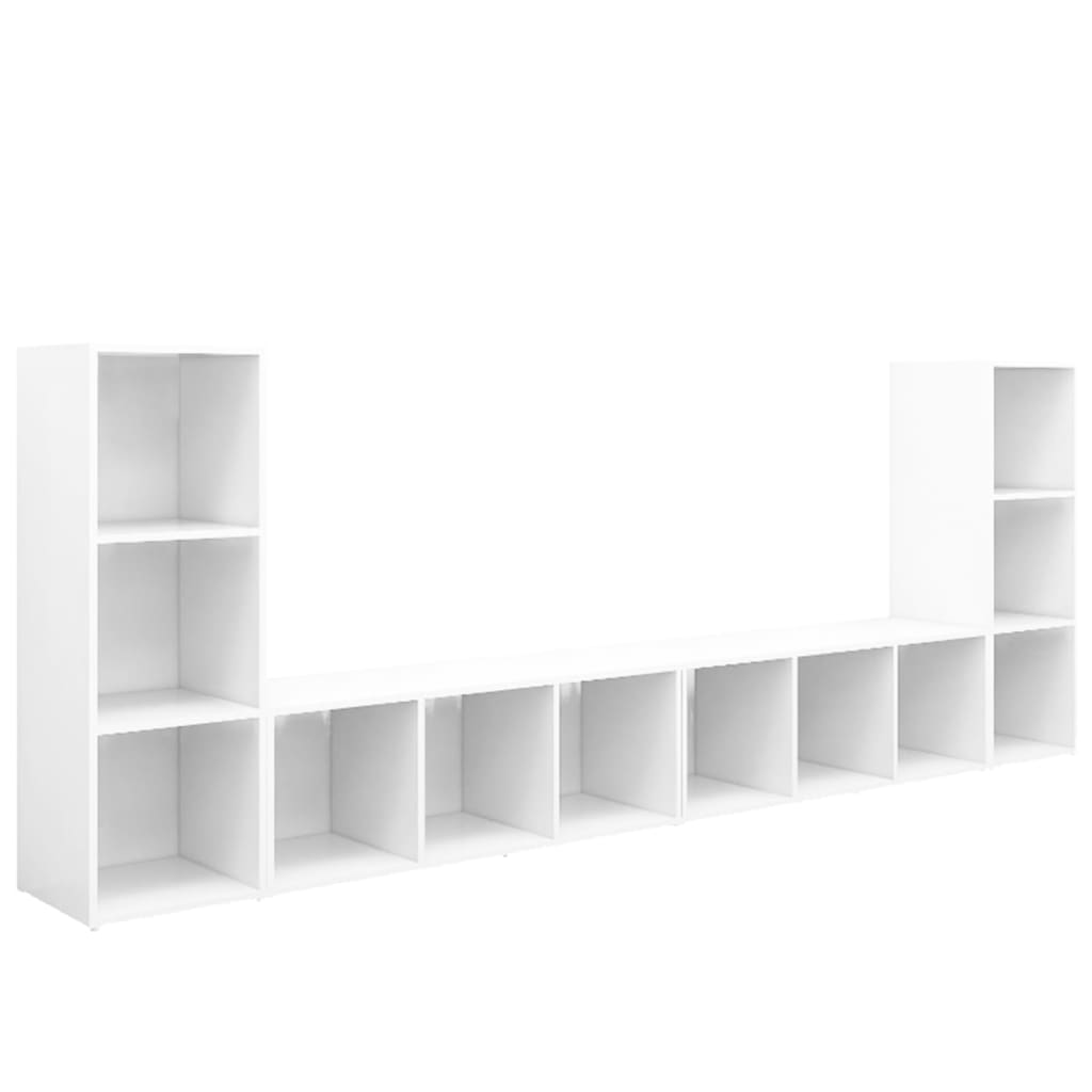 tv-skabe 4 stk. 107x35x37 cm konstrueret træ hvid