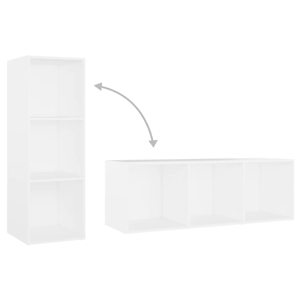 tv-skabe 4 stk. 107x35x37 cm konstrueret træ hvid