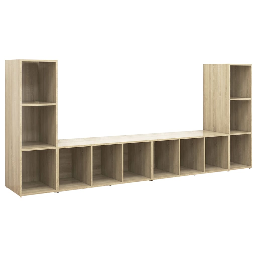 tv-skabe 4 stk. 107x35x37 cm konstrueret træ sonoma-eg