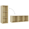 tv-skabe 4 stk. 107x35x37 cm konstrueret træ sonoma-eg