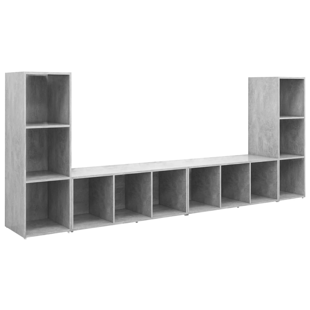 tv-skabe 4 stk. 107x35x37 cm konstrueret træ betongrå
