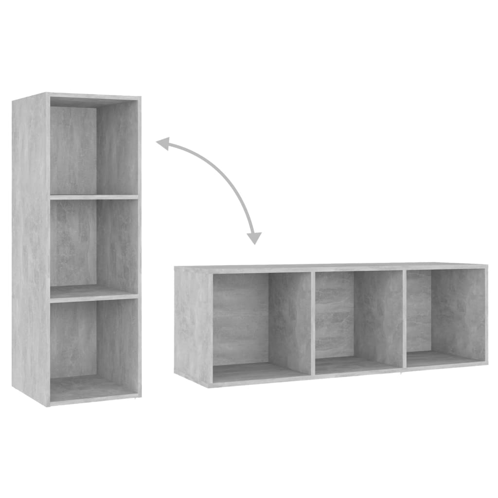 tv-skabe 4 stk. 107x35x37 cm konstrueret træ betongrå