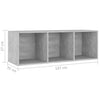 tv-skabe 4 stk. 107x35x37 cm konstrueret træ betongrå
