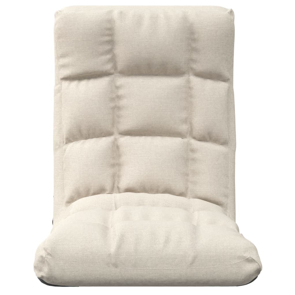 foldbar gulvstol stof cremefarvet