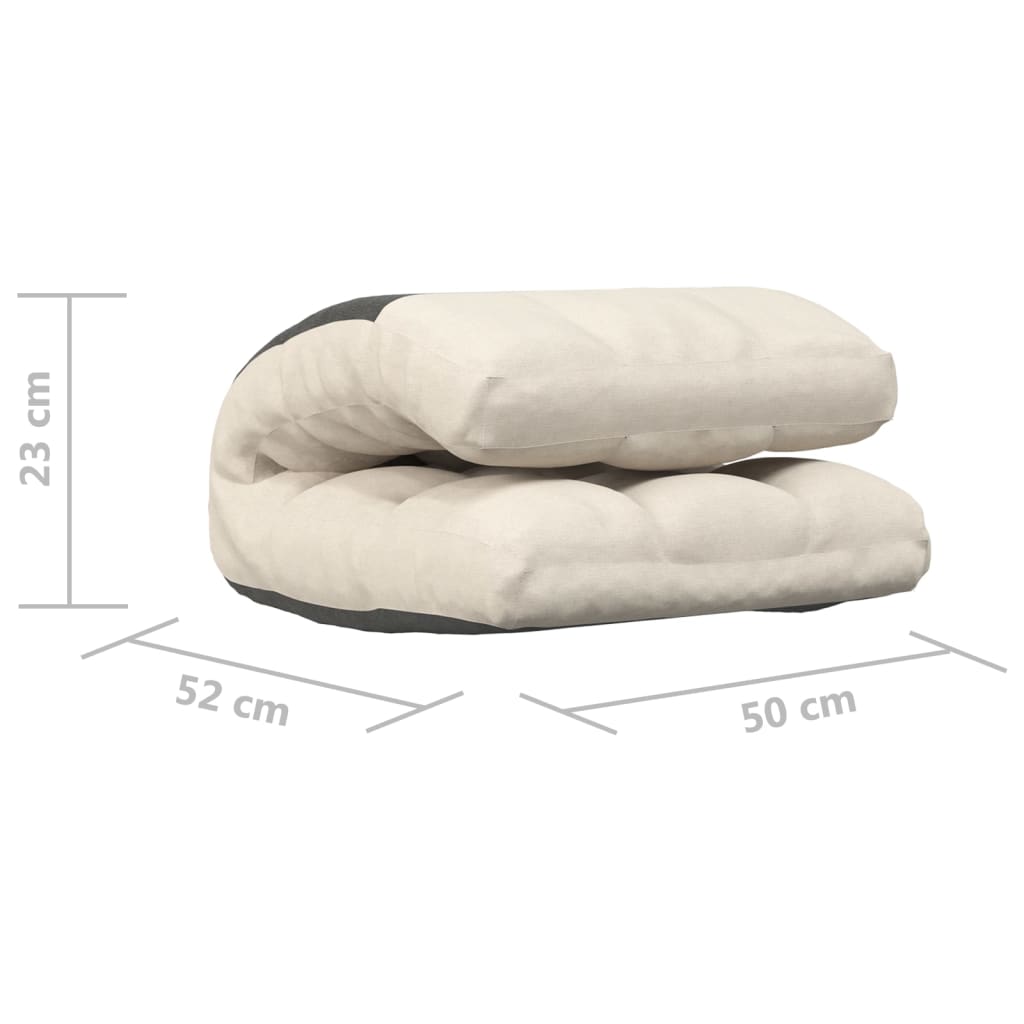 foldbar gulvstol stof cremefarvet