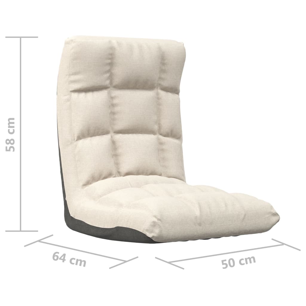 foldbar gulvstol stof cremefarvet