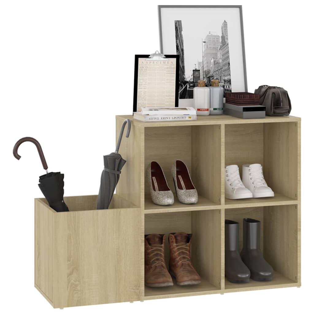 skoskab 105x35,5x70 cm konstrueret træ sonoma-eg