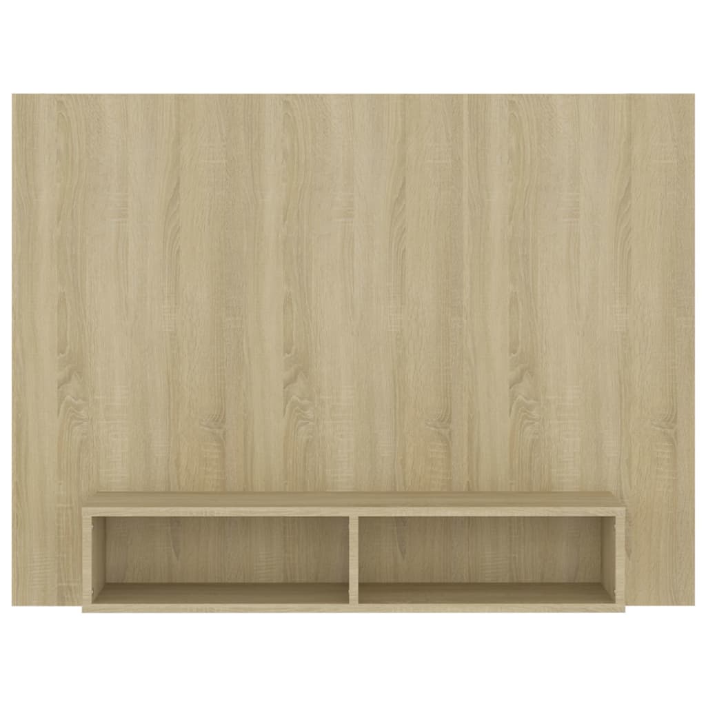 væghængt tv-skab 120x23,5x90 cm konstrueret træ sonoma-eg