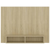 væghængt tv-skab 120x23,5x90 cm konstrueret træ sonoma-eg