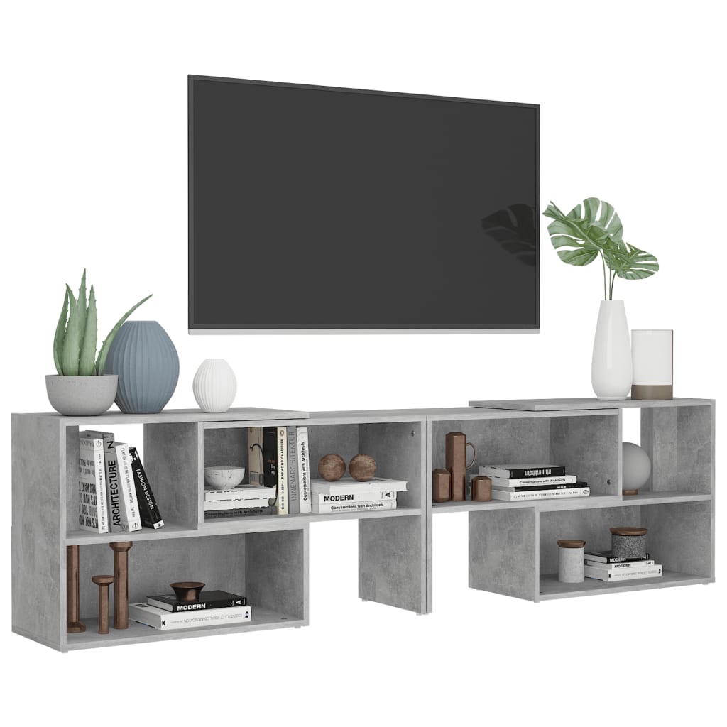 tv-skab 149x30x52 cm konstrueret træ betongrå