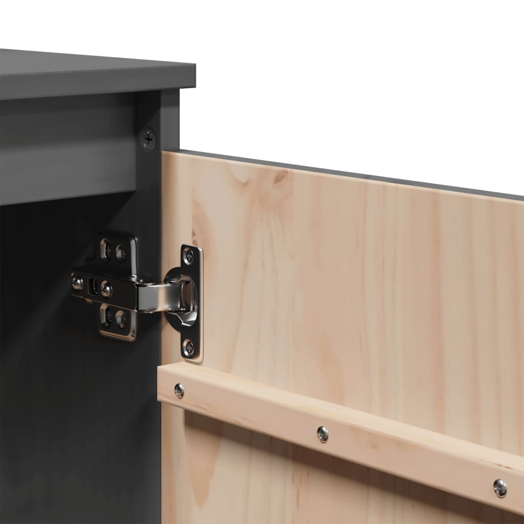 skab 60x36x65 cm massivt fyrretræ grå