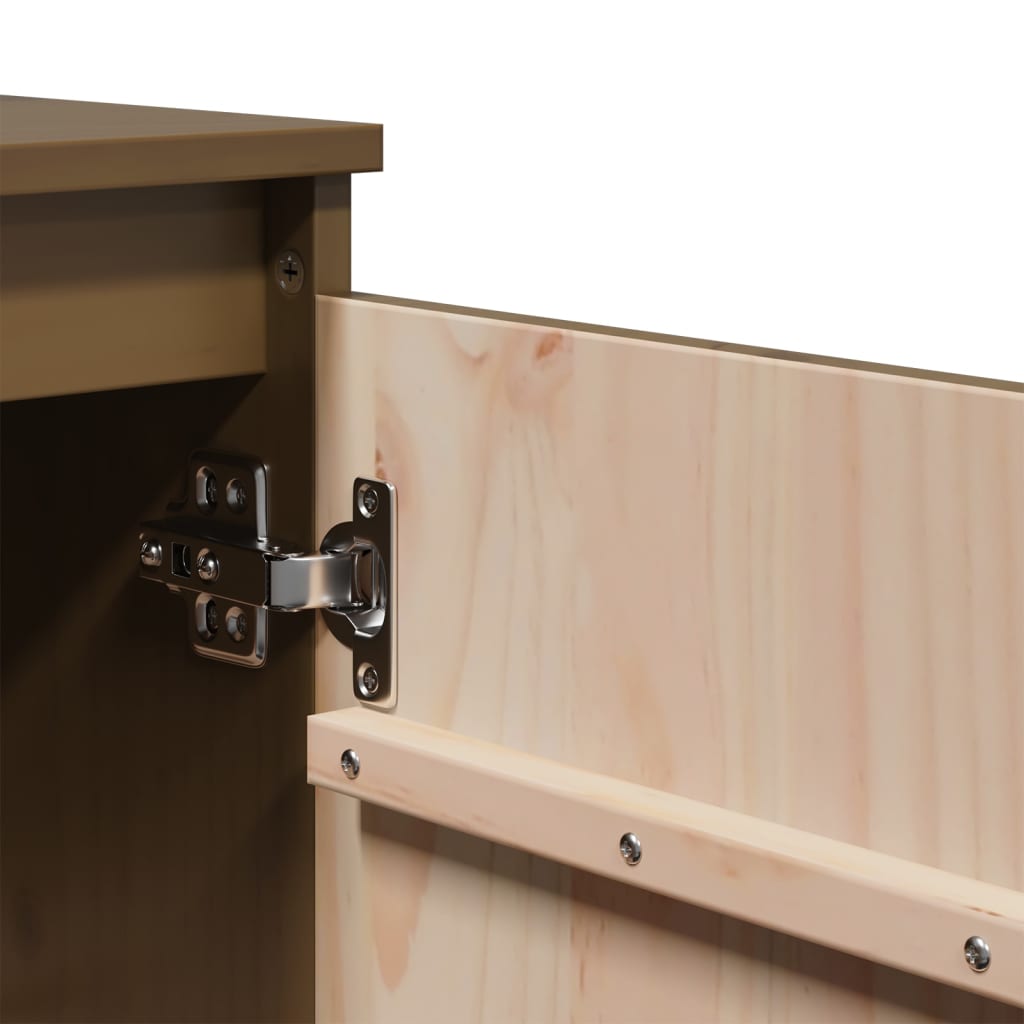 skab 60x36x65 cm massivt fyrretræ gyldenbrun