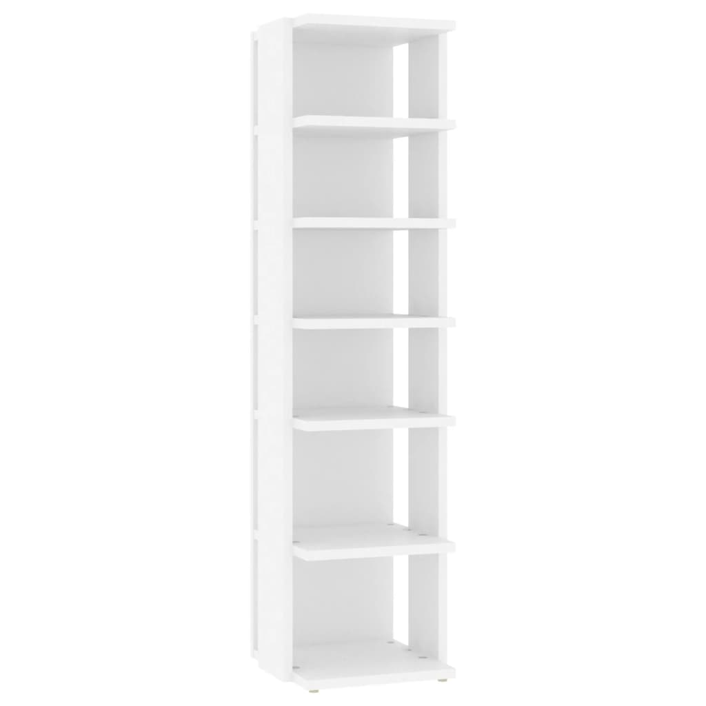 skoskabe 2 stk. 27,5x27x102 cm konstrueret træ hvid