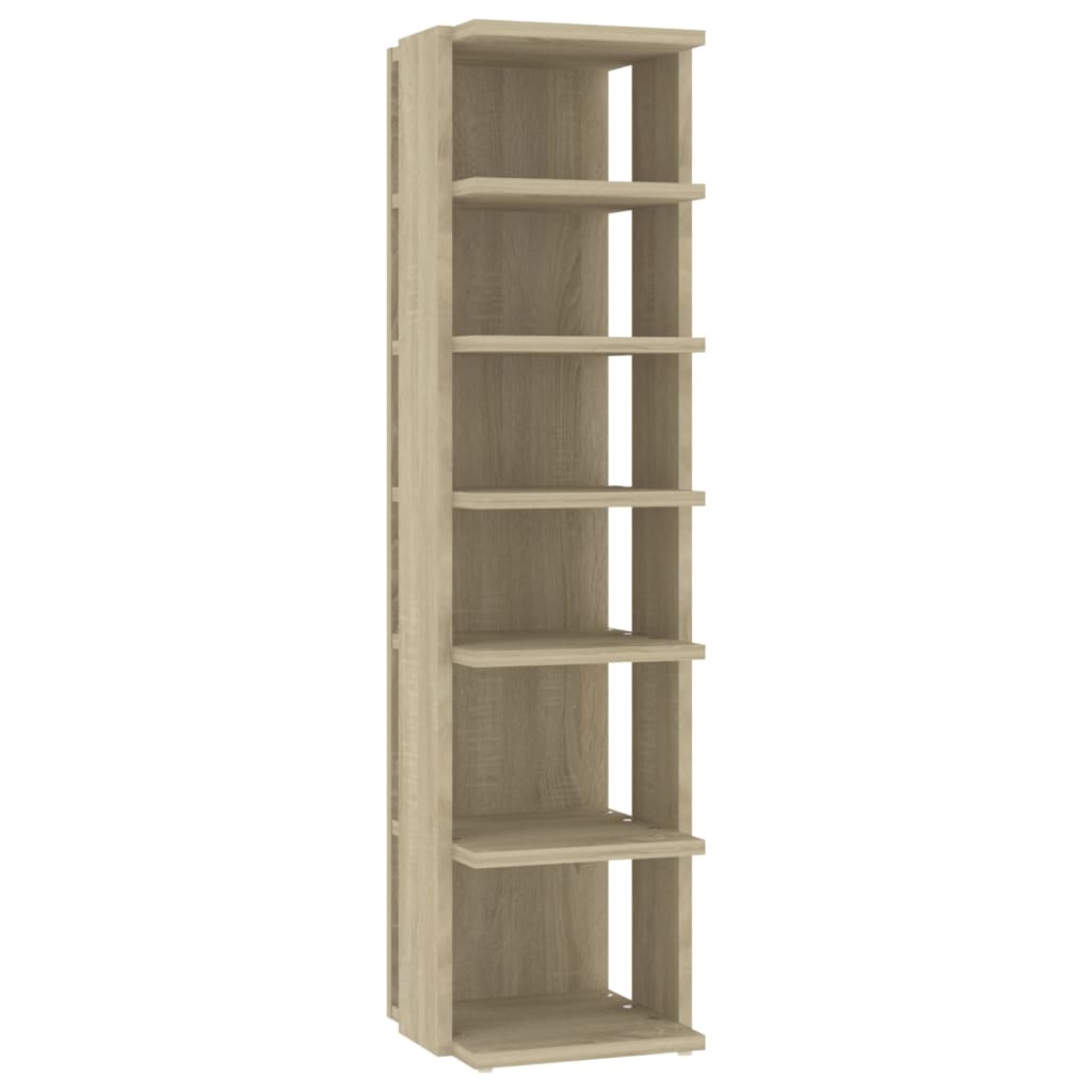 skoskab 27,5x27x102 cm konstrueret træ sonoma-eg