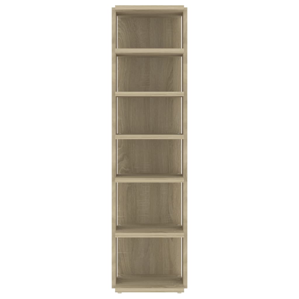 skoskab 27,5x27x102 cm konstrueret træ sonoma-eg