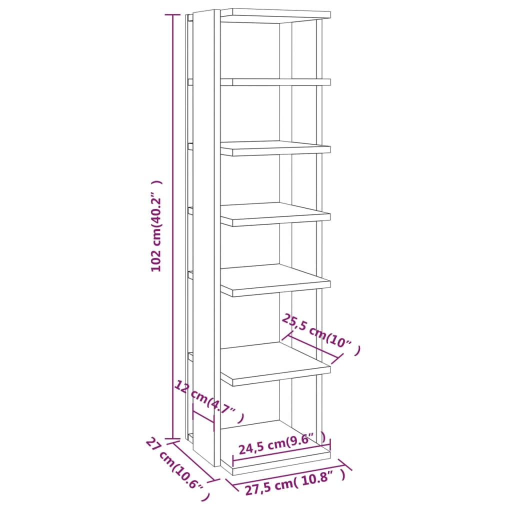 skoskabe 2 stk. 27,5x27x102 cm sonoma-eg