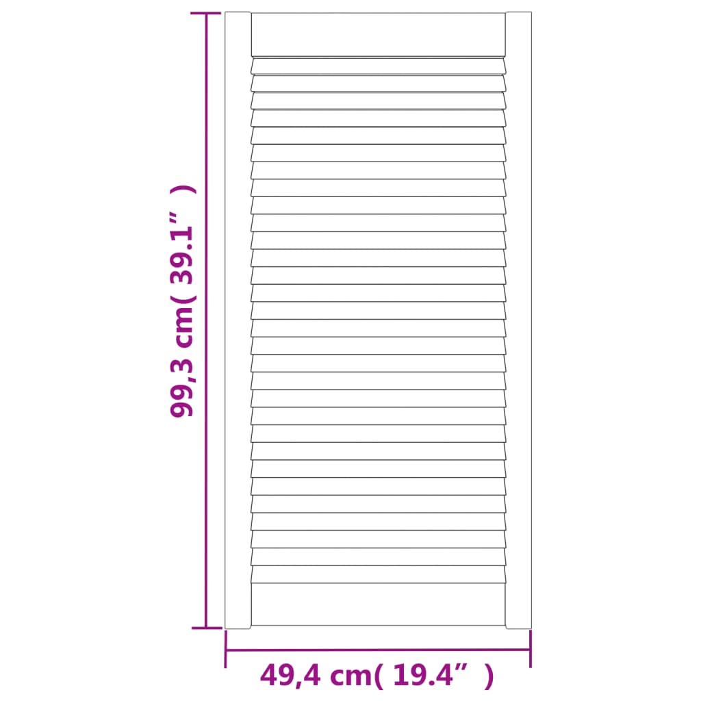 skabslåger 4 stk. 99,3x49,4 cm lameldesign massivt fyrretræ
