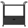 barvogn med skuffe 100x45x97 cm polyrattan sort