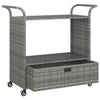 barvogn med skuffe 100x45x97 cm polyrattan grå