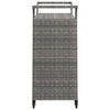 barvogn med skuffe 100x45x97 cm polyrattan grå