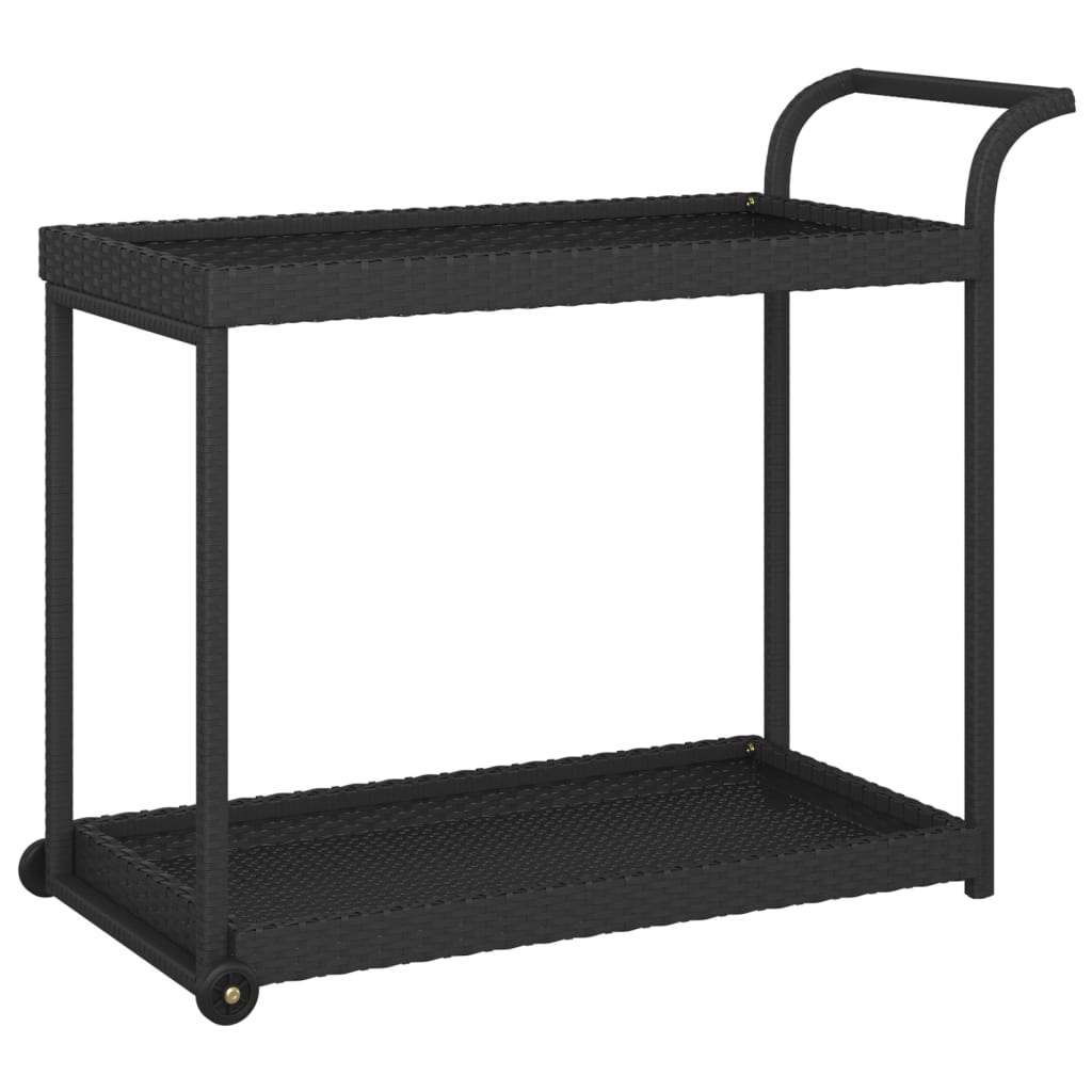 barvogn 100x45x83 cm polyrattan sort