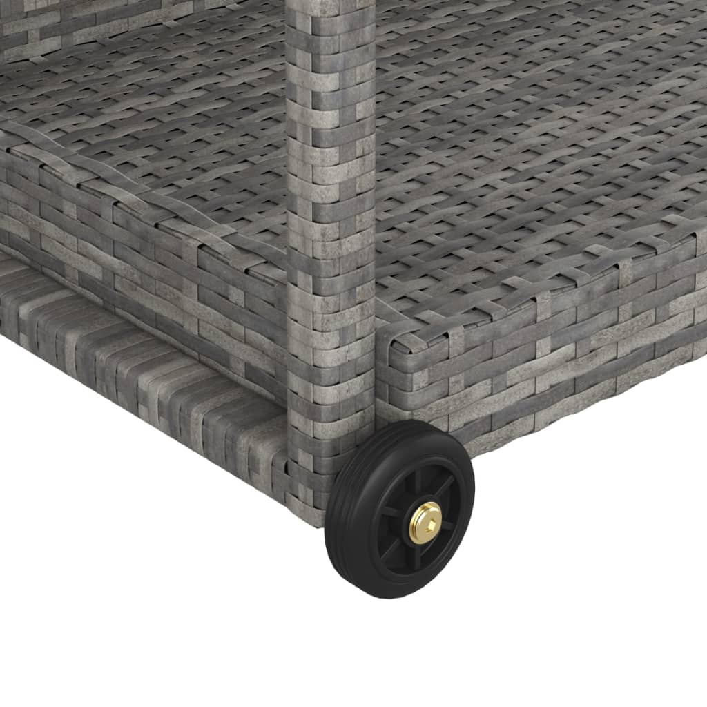 barvogn 100x45x83 cm polyrattan grå