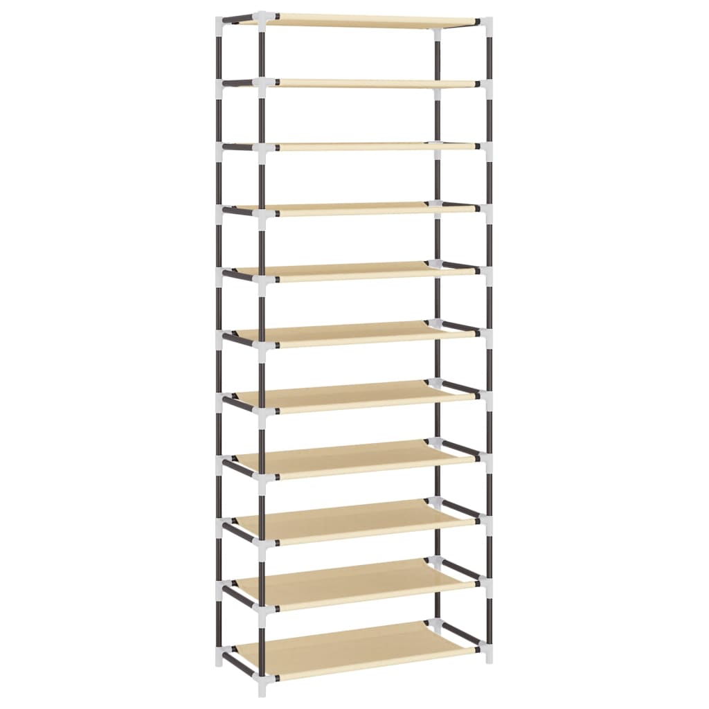 skoskab 60x30x166 stof cremefarvet