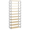 skoskab 60x30x166 stof cremefarvet