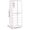 skoskab 60x30x166 stof cremefarvet