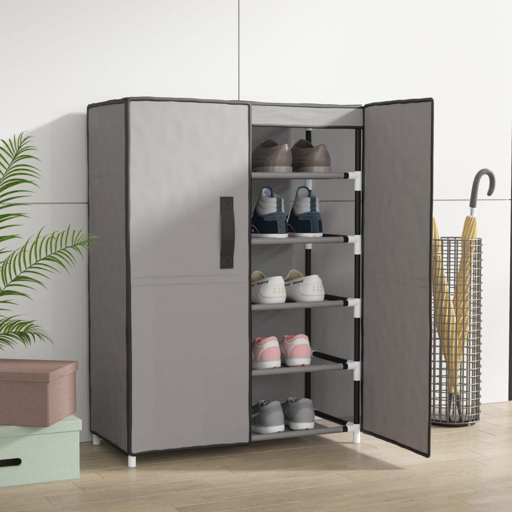 skoskab 60x28x90 stof grå