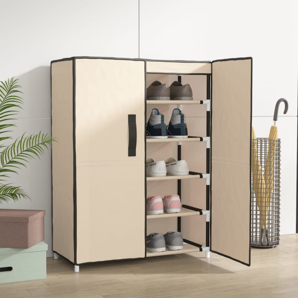 skoskab 60x28x90 stof cremefarvet