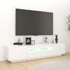 tv-skab med LED-lys 180x35x40 cm hvid