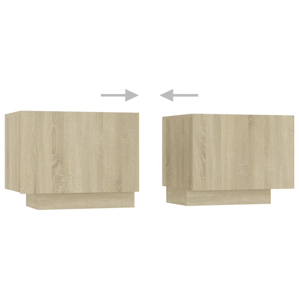 tv-skab med LED-lys 180x35x40 cm sonoma-eg