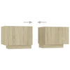 tv-skab med LED-lys 180x35x40 cm sonoma-eg