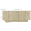 tv-skab med LED-lys 180x35x40 cm sonoma-eg