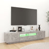 tv-skab med LED-lys 180x35x40 cm betongrå