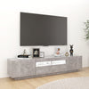 tv-skab med LED-lys 180x35x40 cm betongrå