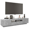 tv-skab med LED-lys 180x35x40 cm betongrå